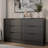 Maiesha Black 2-Piece Modern Bedroom Set With 6-Drawer Dresser And 2-Drawer Nightstand