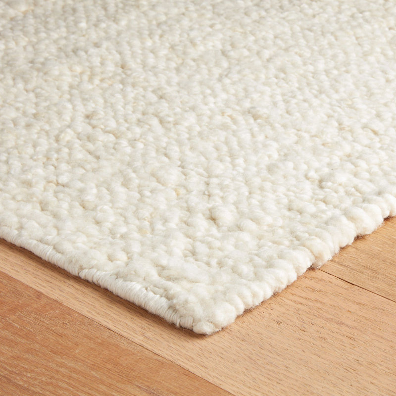 Ivory Flat Woven Wool and Cotton Rug 3' x 5'