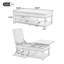Table basse à plateau relevable avec rangement caché et tablettes ouvertes - Bureau à hauteur réglable pour le salon, brun abricot