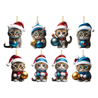 8pc Christmas Tree Ornament 2024  Christmas Ornament 2024 Acrylic Christmas Pendant  Hanging Ornaments For For Christmas Tree Holidays Party Car Home