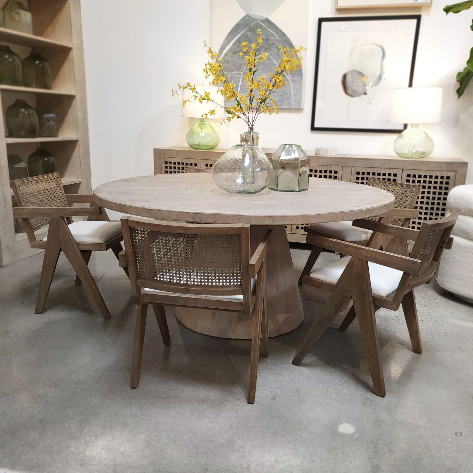 Paola Linen Oak Dining Armchair