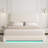 LED Teddy Fleece Platform Bed Frame with Round Corner Upholstered Headboard-382251205-382251203