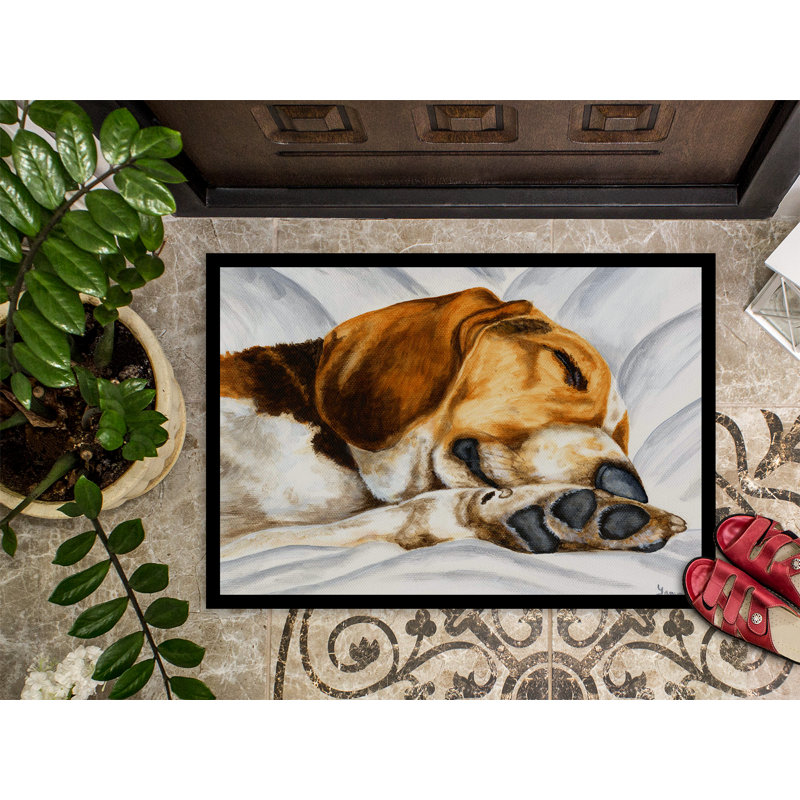 Tapis de porte d'extérieur antidérapant Viking Beagle Bliss, Rectangle 1 pi 6 po x 2 pi 3 po