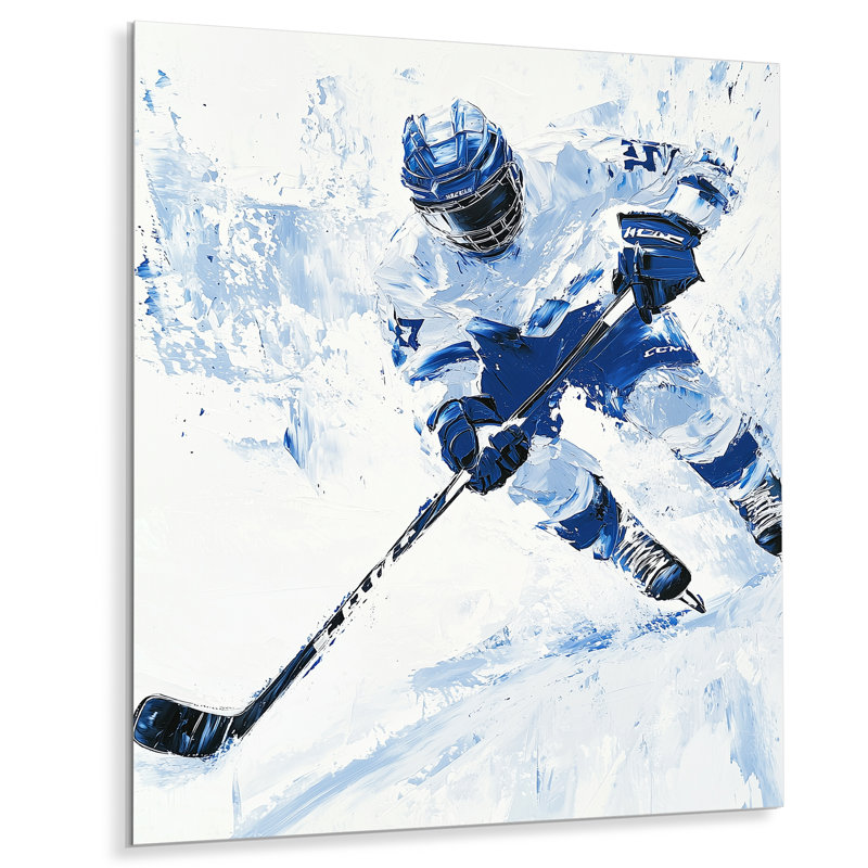 Joueur de hockey sur la patinoire VI, H 32 po x l 16 po