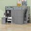 Lit mezzanine avec garde-robe, bureau et tablettes-226718734