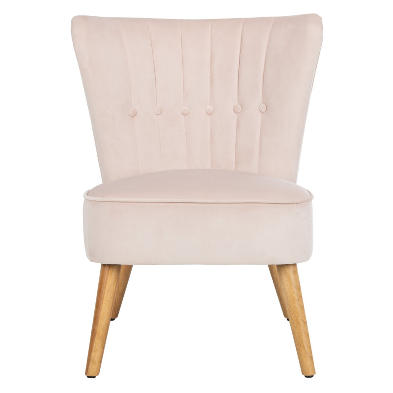 Velveteen Velvet Side Chair, Light Pink