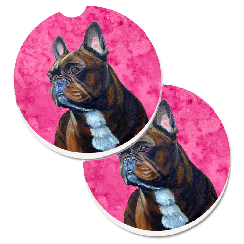 Sous-verre barbu collie voiture, Bouledogue français brun