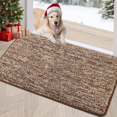 Indoor Entry Mat 24"x36" - Non-Slip Absorbent Washable Low-Profile Doormat for Front Door, Pets & Muddy Shoes