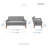 Eleena 55" Track Arms Mid Century Chenille Loveseat with Reversible Seat Cushions, Solid Wood Walnut Legs & Pocket Coil Comfort-527974291