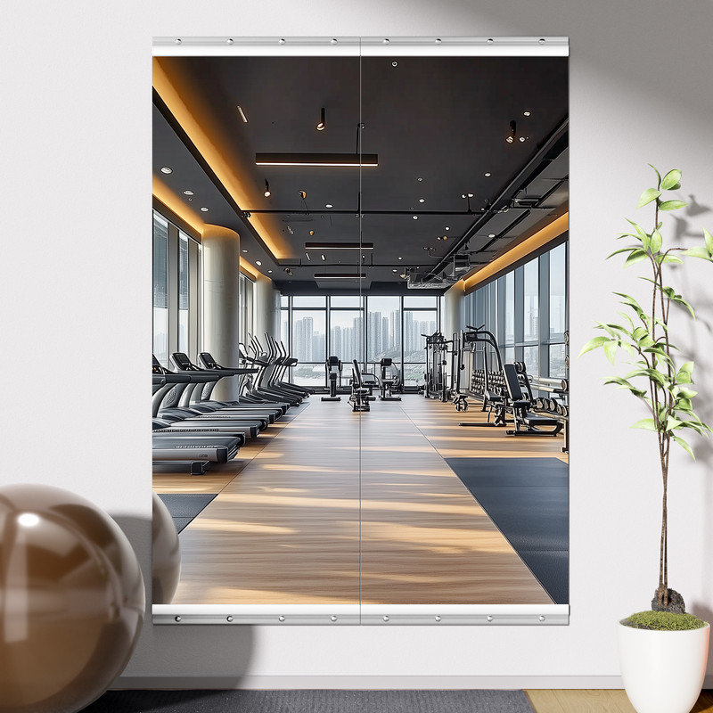 Miroir pleine grandeur rectangulaire rectangulaire, 63 po x 24 po, Argent