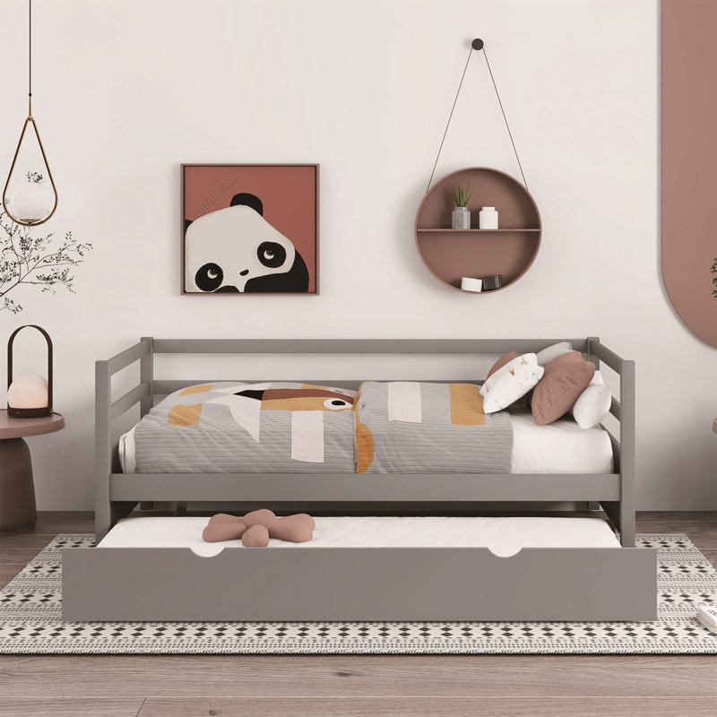 Blinera Twin Size Daybed with Trundle, Grey