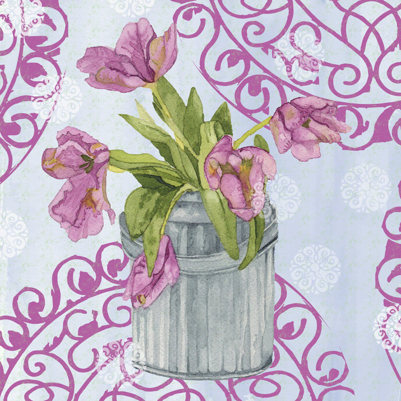Garden Gate Flowers III by Leslie Mark - Wrapped Canvas Print, 91cm H x 91cm W