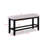 1Pc Transitional Relaxed Vintage Style Charcoal Black Finish Counter Height Bench Fabric Upholstery Dining Room Solid Wood Wooden Furniture