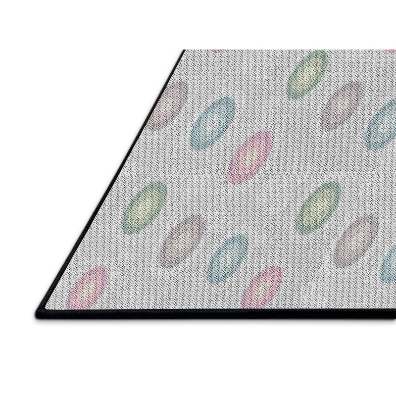 Tapis décoratif à pois gris Porath, Rectangle 5 pi x 8 pi