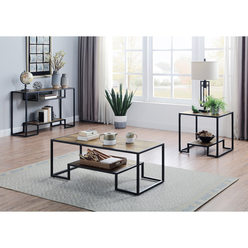 Console Table With 2 Storage Shelves