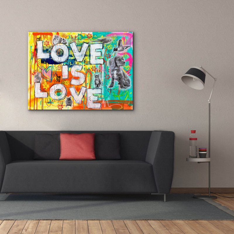 «Love Is Love» par Dean Russo, art mural sur toile, H 40 po x l 54 po x P 1,5 po