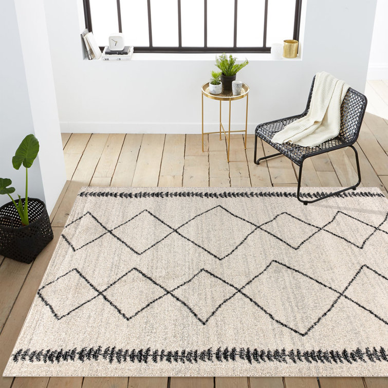 Bradt Moroccan Beni Souk Cream/Black Rug