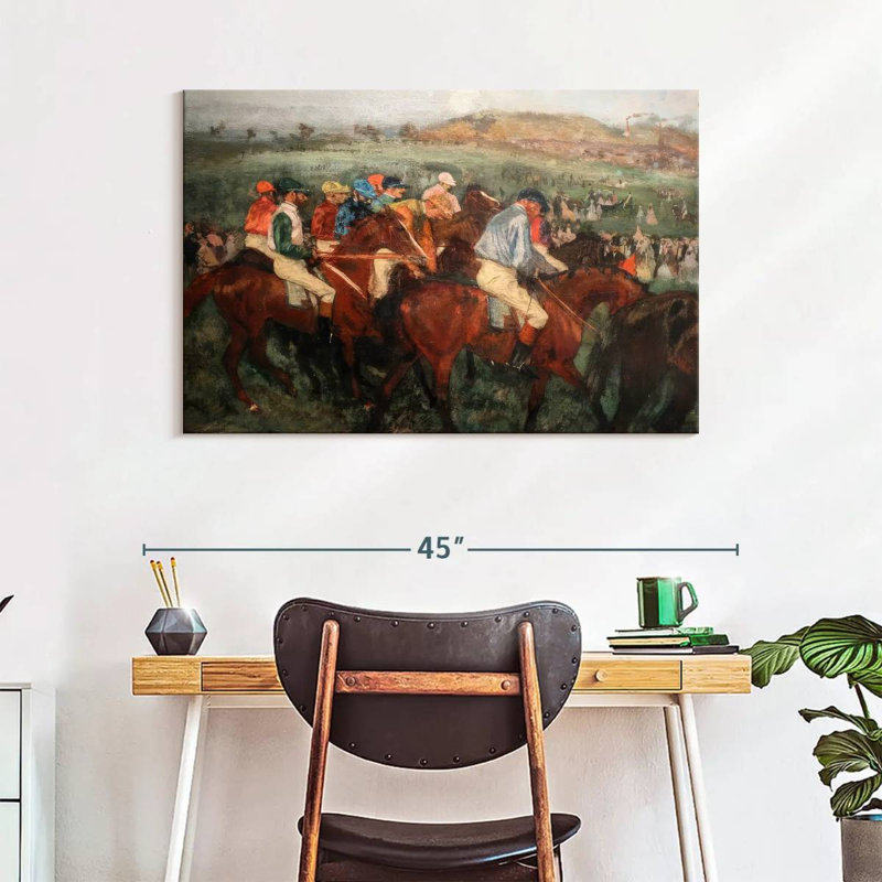 Sirci Gentlemen Jockeys avant le départ, H 26 po x l 39 po