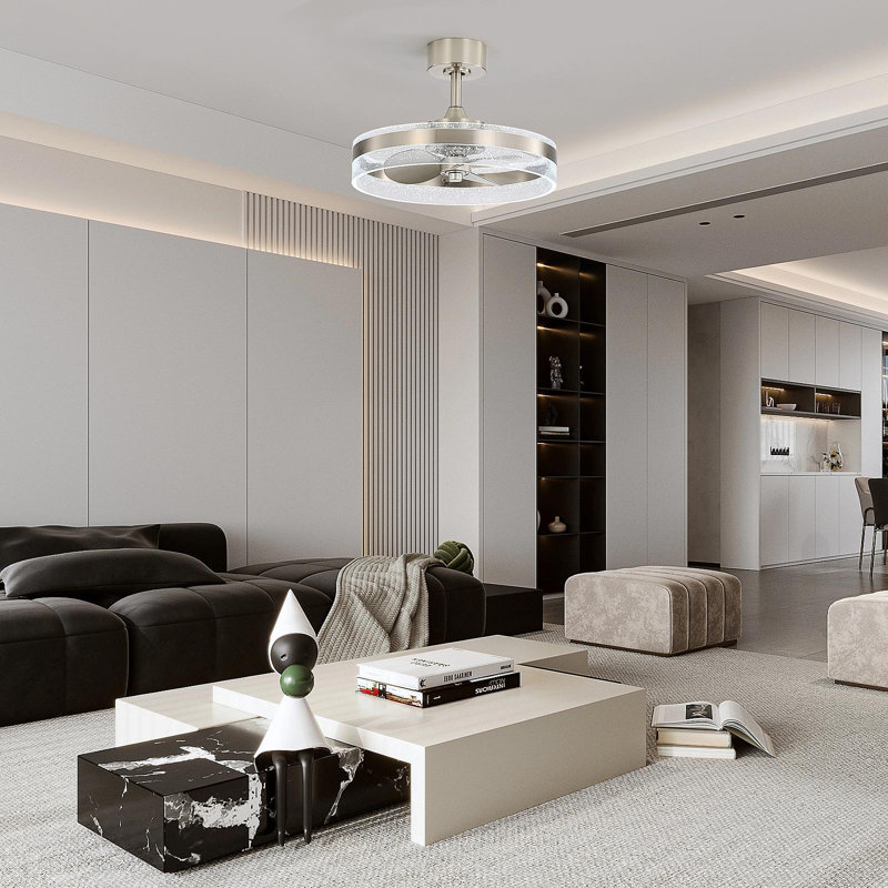 Ventilateur de plafond 20 pouces avec télécommande, gradateur et moteur à courant continu réversible