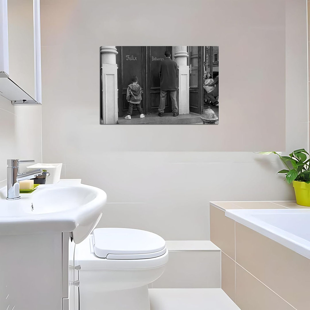 Funny Bathroom Wall Decor Black And White Wall Art - Classic Movie Posters Canvas Print, Vintage Funny Wall Art For Office Lounge Area Restroom Bathro