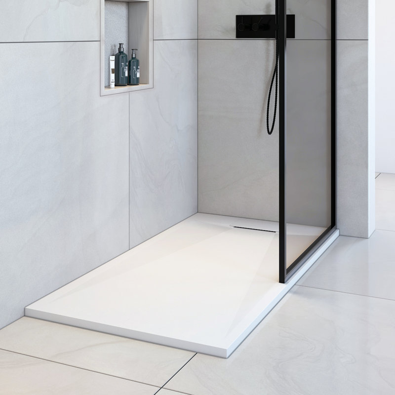 A&E Bath Saul 60" L X 32" W X 1" H SMC Shower Base, White