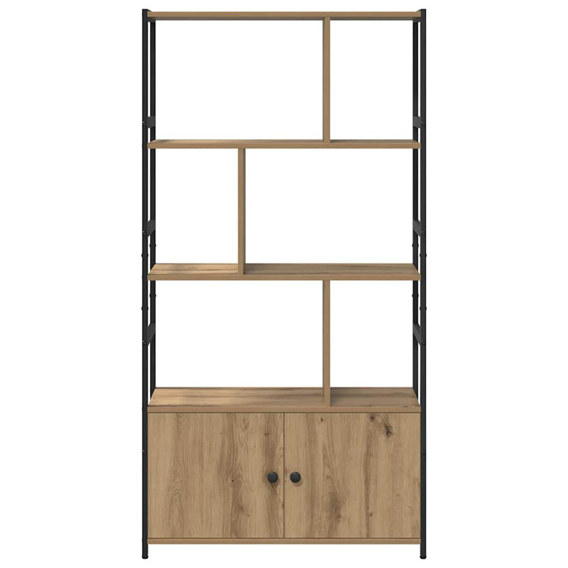 Bookshelf Engineered Wood Freestanding Tiered Home Shelving Living Room, (4 Shelves) 155.5cm H x 80cm W x 30cm D, Light Brown