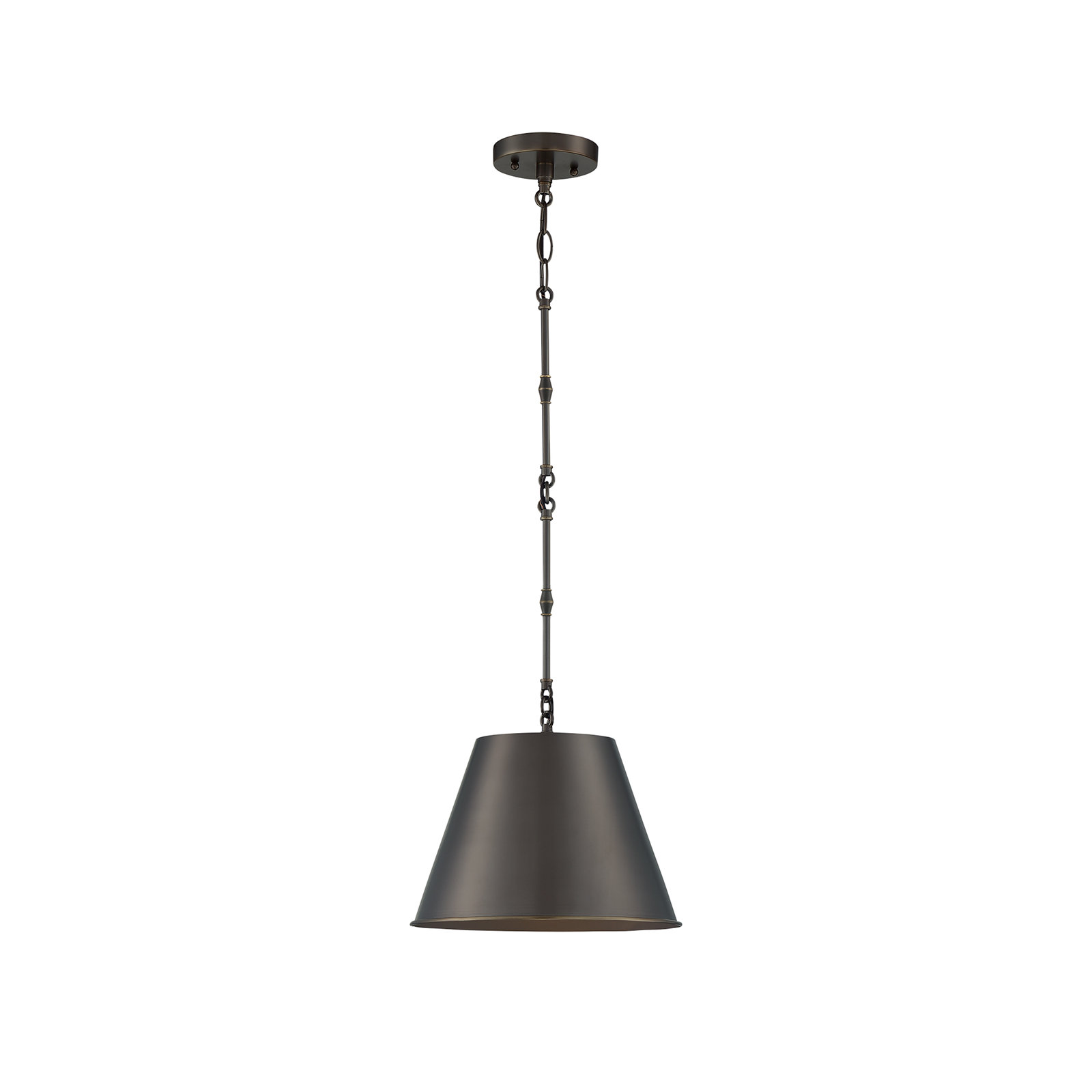 Presley Dimmable Pendant, Old Bronze, 12.75" H x 18.25" W x 18.25" D