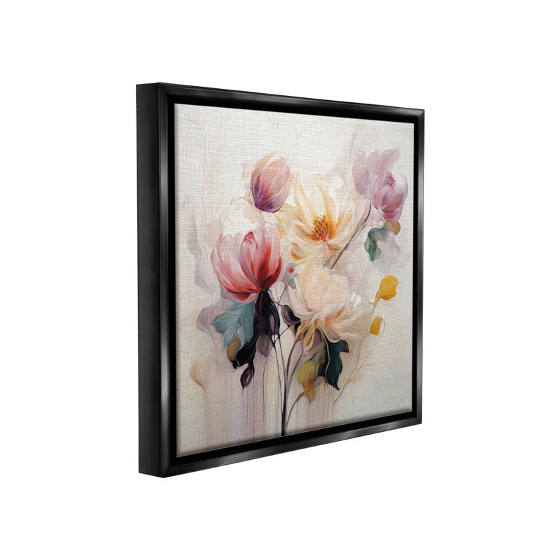 Art mural Blooms in Harmony par Irena Orlov, H 18 po x l 18 po, Cadre flottant noir de jais