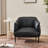 Arloh 33" Wide Faux Leather Barrel Chair with Pleated Backrest Metal Legs-1971742178