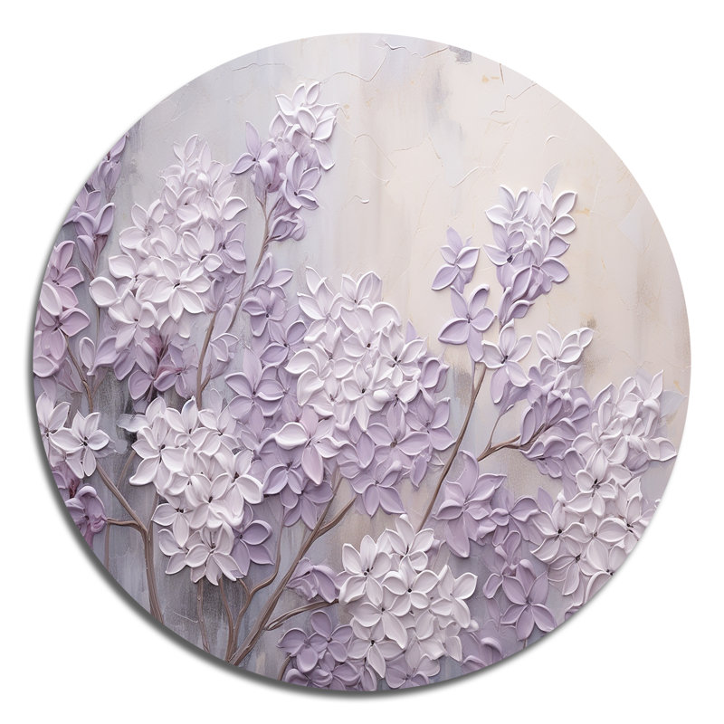 Kalvin - art mural floral rond en métal, H 16 po x l 16 po