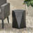Lightweight Concrete Side Table, Pentagon Design, Matte Black, 16.06"X16.06"X16.06", No Assembly Needed Chic Outdoor Black Finish, 16X16x16,