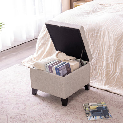 Kays 17.7" Wide Tufted Square Storage Ottoman