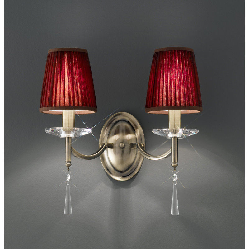 Aleah Glass Candle Wall Light, Bronze