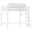 Lit mezzanine double en métal avec échelle et tablettes de rangement, lit mezzanine pour enfants et adolescents, blanc-1256676670-1256676640