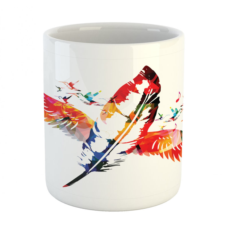 Grande tasse à café plumes