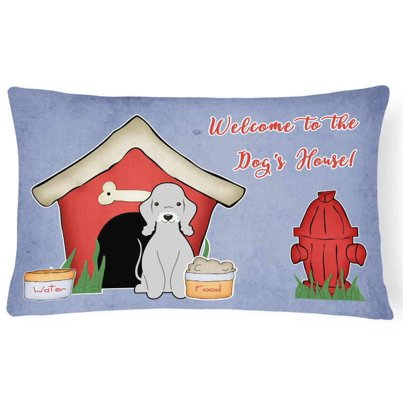 Coussin lombaire intérieur/extérieur fait main dog house, Bleu