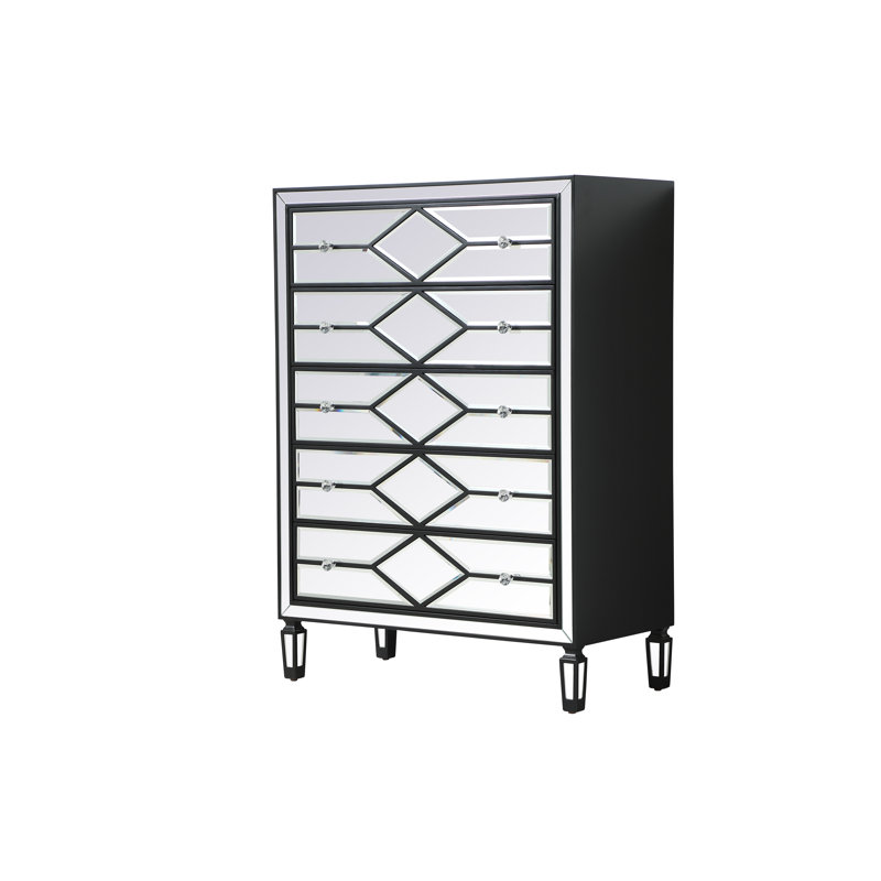 Commode 5 tiroirs l 36 po Bashaw, Noir, noir, noir, noir