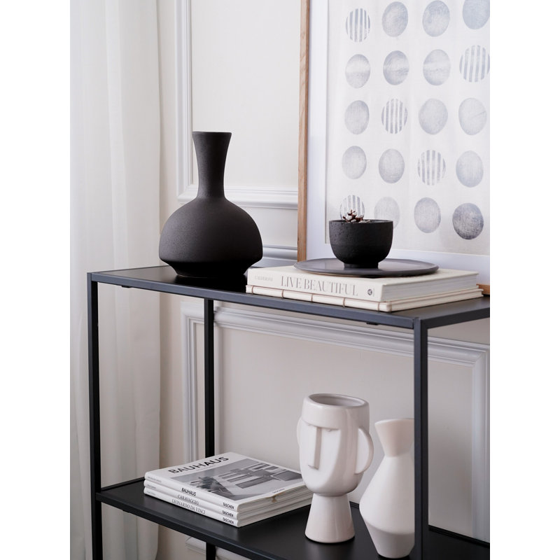 Elegant Ceramic Vase, Anthracite Color, 7.9 x 7.9 x 10.6 inches | 100% Durable Ceramic Material | Perfect for Home Decor, Floral Arrangements & Centerpieces | Stylish Addition to Any Room