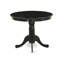 L'ensemble de salle à manger 3 pièces comprend une table de cuisine ronde avec piédestal et 2 chaises de salle à manger Parson en tissu bleu, 36 x 36 po, noir brossé-1944862068-1944862071-1944862065