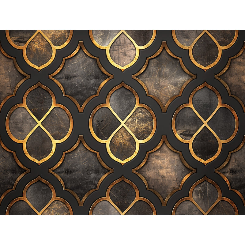 Ornamental Design Art Room Darkening Curtain Pair, 40" W x 63" L