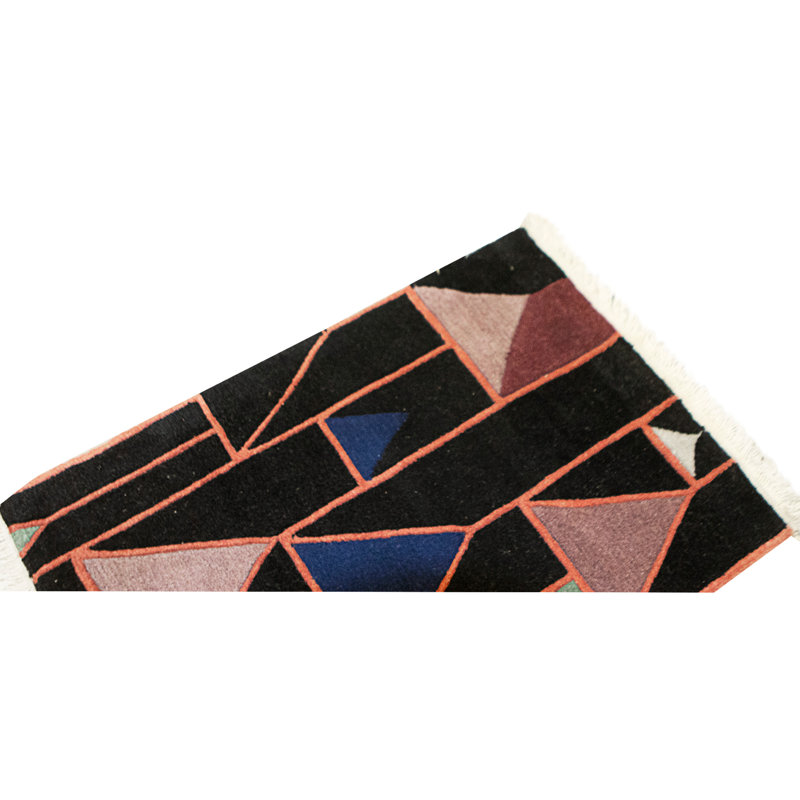 Hand Knotted Wool Area Rug in Multi