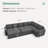 Caren L-shaped Sleeper Sectional Modular Sofa Bed With Storage Seat-115354126