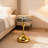 Modern Luxury 17.72" Round End Table with Tempered Glass Top-2112453273