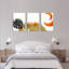 Feuilles tropicales et montagnes géométriques, art mural moderne sur toile, style bohème moderne (ensemble de 3)-67268085