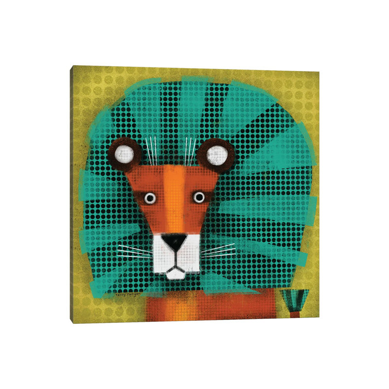 «Blue Mane» par Terry Runyan - impression, Pas de tapis, H 37 po x l 37 po x P 1,5 po, Toile tendue