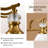 Vintage Bathroom Vanity Light Fixture with Hand-Painted Frosted Trumpet Glass Shade and Crystal Accent-688148298-680792863-680792833