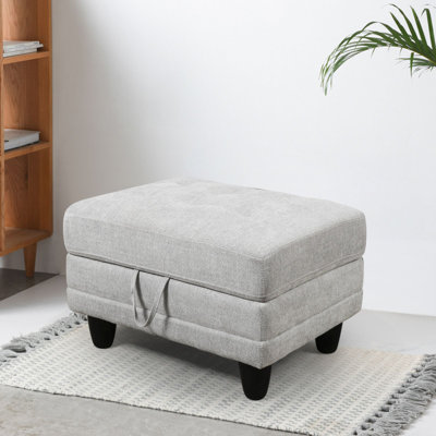 Repose-pieds en lin avec rangement de 28,5 po