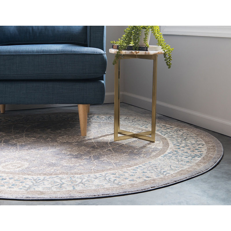 Linz Floral Indoor Rug, Round 5'