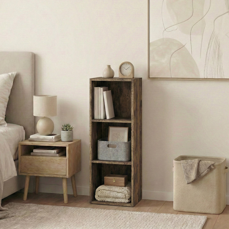 Gerardi 32cm W Standard Bookcase, Dark Wood, 80cm H x 32cm W 