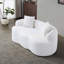 Canapé courbé blanc avec accoudoir rond, canapé à compression avec 2 coussins, canapé crème pour petit espace, salon, chambre à coucher, sans assemblage-2101307435